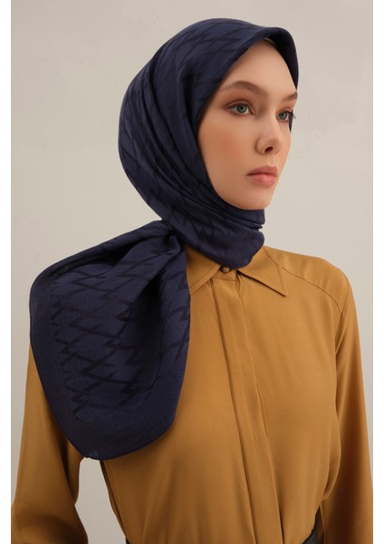 Lacivert Lyocell Eşarp 02