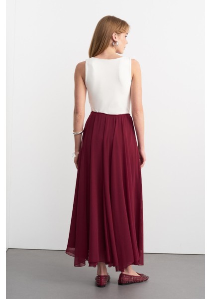 Eva Parçalı Uzun Etek Bordo fırsatları