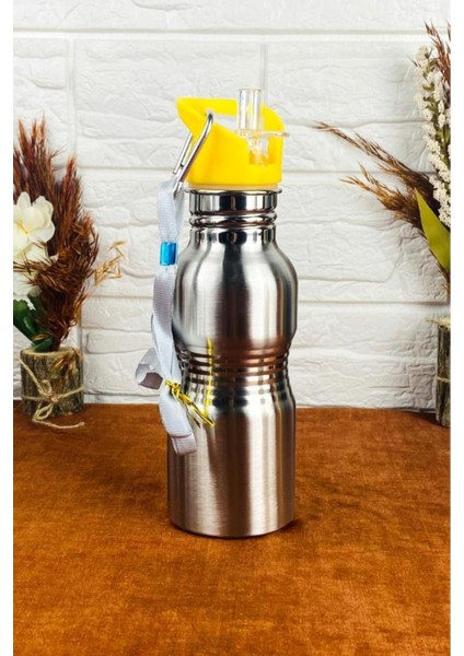 Sarı 500cc Paslanmaz Çelik Termos Matara Sağlam ve Şık Tasarım