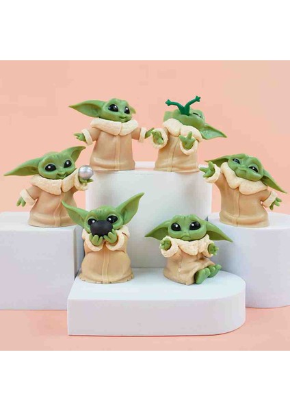 Baby Yoda 6'lı Figür Seti | Sevimli Dekoratif Heykel Biblo Süs Koleksiyon Aksesuar Mini Karakter Seti Hediyelik fiyatları