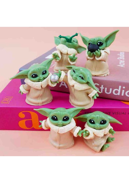 Baby Yoda 6'lı Figür Seti | Sevimli Dekoratif Heykel Biblo Süs Koleksiyon Aksesuar Mini Karakter Seti Hediyelik fırsatları
