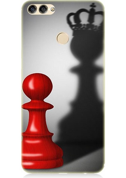 Huawei P Smart Uyumlu Piyonun Taçlı Hayali Desenli Silikon Kılıf