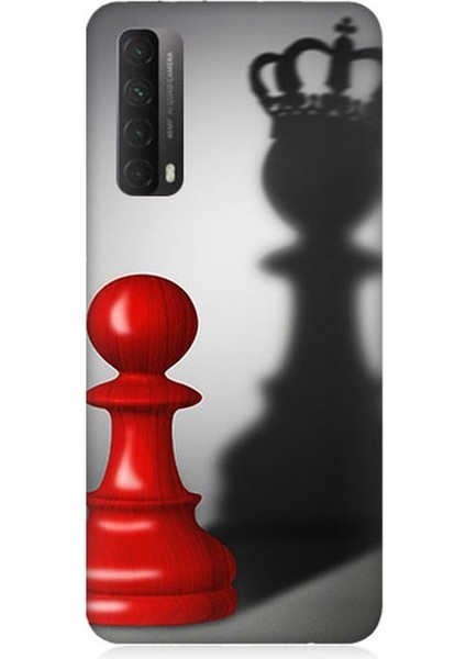 Huawei P Smart 2021 Uyumlu Piyonun Taçlı Hayali Desenli Silikon Kılıf