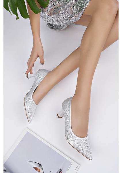 Kadın Taş Detaylı Abiye Topuklu Ayakkabı fiyatları