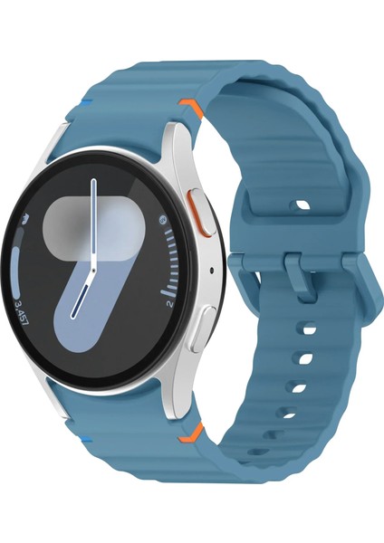 Samsung Galaxy Watch 4 5 6 7 Fe 40 40 44 Classic 42 43 46 47 mm Kordon Dekoratif Örgü Çizgili Spor Silikon Kayış