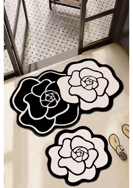 Bungari Rose 2li Banyo Paspası Seti, Kaydırmaz Tabanlı Djtbanyo