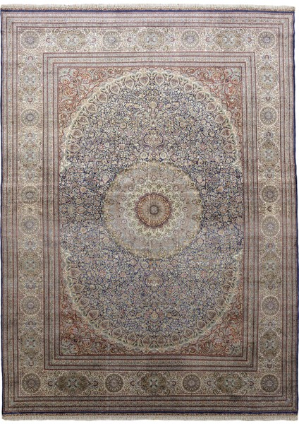 Varamin Madalyon Desenli Ipek Halı 305X414 cm