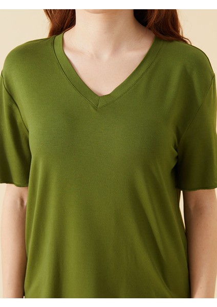 Yeni Sezon Petite V Yaka Kadin Pijama Takimi - S59682Z8 modelleri