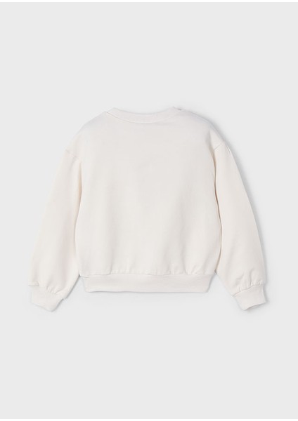 Kız Çocuk Baskılı Sweatshirt Krem 3402 modelleri