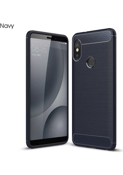 Xiaomi Redmi Note 6 Pro ile Uyumlu Kamera Korumalı Darbe Önleyici Carbon Brushed Silikon Kılıf