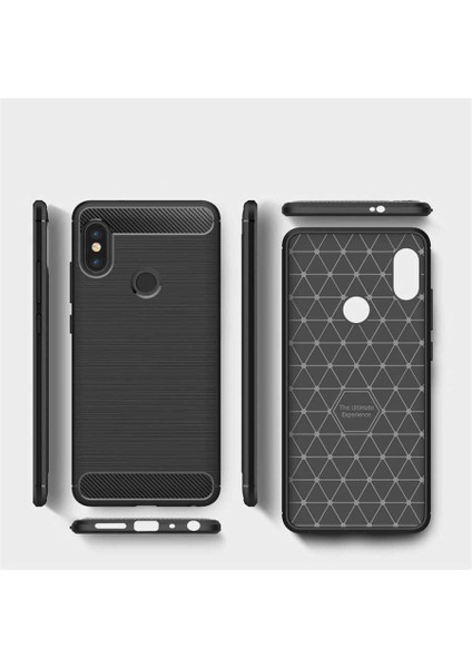 Xiaomi Redmi Note 6 Pro ile Uyumlu Kamera Korumalı Darbe Önleyici Carbon Brushed Silikon Kılıf fiyatları