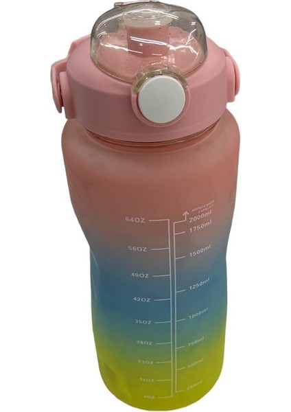 3'lü Motivasyonel Su Şişesi Seti, 3,5 L, Pembe, Plastik, ve şık tasarım