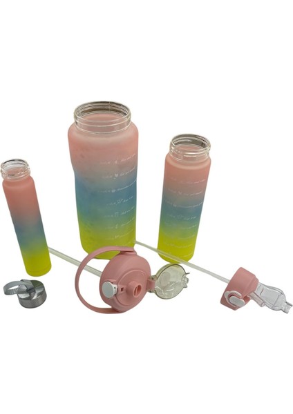 3'lü Motivasyonel Su Şişesi Seti, 3,5 L, Pembe, Plastik, ve şık tasarım modelleri