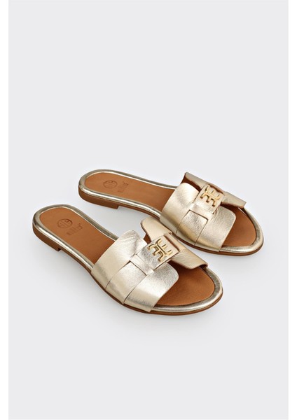 Gold Deri Kadın Terlik fiyatları