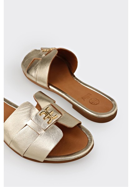 Gold Deri Kadın Terlik indirimleri