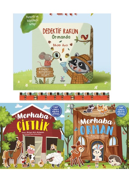 Merhaba Orman,dedektif Rakun Ormanda, Merhaba Çiftlik (3kitap)