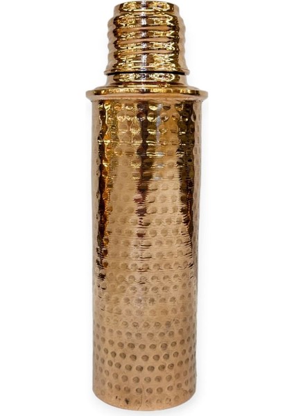 El Dövme Bakır Matara 0,75 L, Sağlıklı ve Şık Seyahat Arkadaşı, Sarı