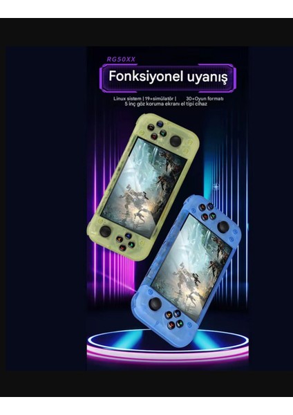 El Retro Oyun Konsolu 5 Inç Ekran 64G 20000 + Video Oyunları Lınux 3D Joystick