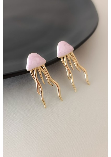 Pembe Gold Dolgu Mine Renkli Deniz Anası Yaz Trend Küpe fiyatları