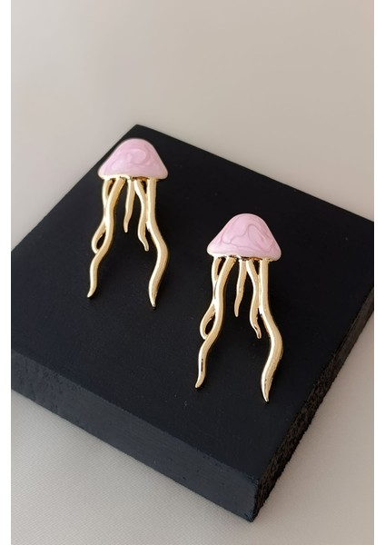 Pembe Gold Dolgu Mine Renkli Deniz Anası Yaz Trend Küpe indirimleri