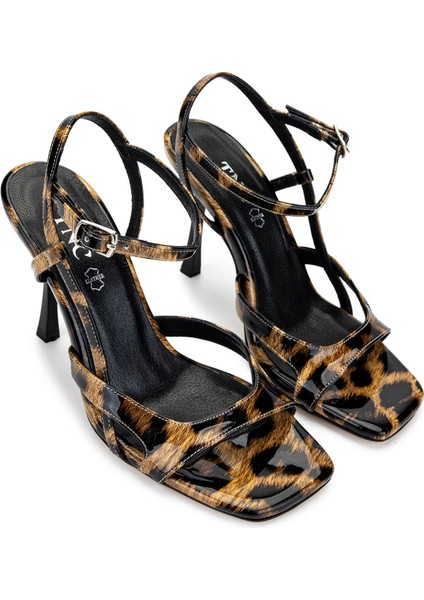 Kadın Vegan Leopar Topuklu Ayakkabı 828 8495 Bn Ayk Y25 Leopar fiyatları