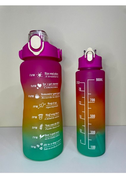 3'lü Renkli Plastik Su Şişesi Seti, Motivasyon ve Sağlık için, 3 L Kapasiteli fiyatları