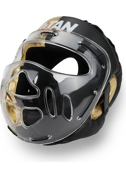 Yüz Korumalı Boks Kaskı , Siyah - Altın (Gold) Camlı Model modelleri