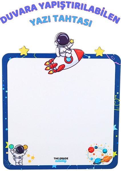 Astronot Temalı Çocuk Yazı Tahtası Eğitici Yazı Tahtası Çocuk Aktivite Tahtası Eğitici Set Oyuncak modelleri