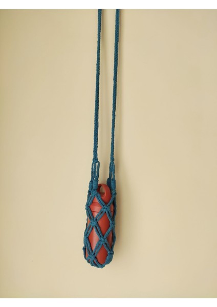 Kapsül su matarası kılıfı, şık mavi plastik tasarım, 1L kapasite, kullanım kolaylığı