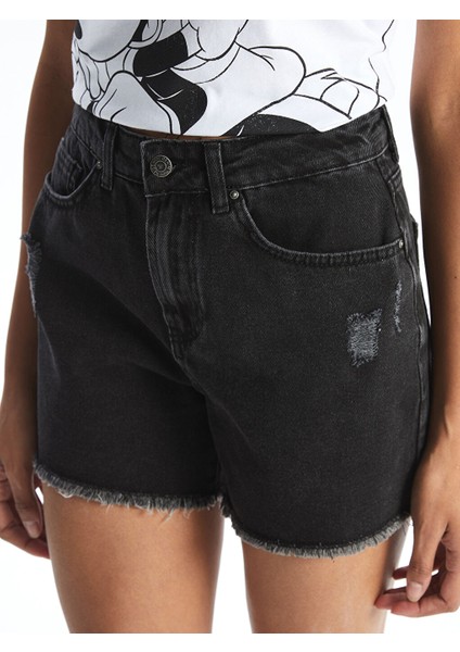 Yeni Sezon Dar Fit Yirtik Detayli Kadin Jean Sort - S53128Z8 modelleri