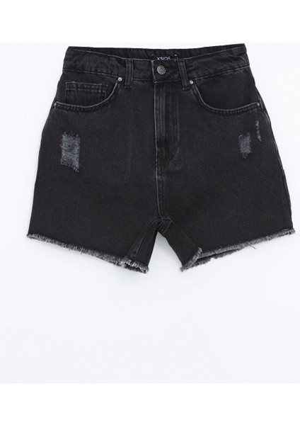 Yeni Sezon Dar Fit Yirtik Detayli Kadin Jean Sort - S53128Z8 indirimleri