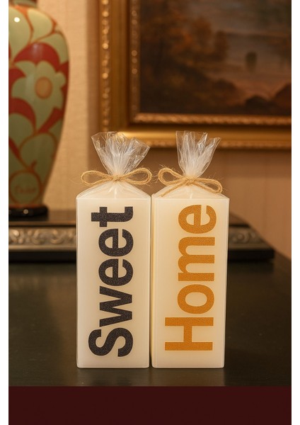 Dekoratif Mum Kokulu ve Pratik Sweet Home Tasarımlı 272 Gram