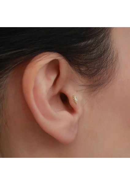 14 Ayar Altın Kirpik Göz Tragus Piercing