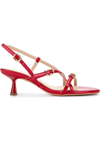 Kadın Hakiki Deri Kırmızı Rugan Topuklu Ayakkabı 654 368 Bn Ayk Y25 Kırmızı Krsk Rgn