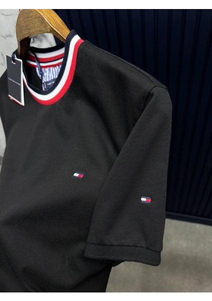 Tommy Hılfıger Sıfır Yaka Siyah T-Shirt modelleri