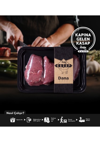 Kasap Dana Kuşbaşı Orta Yağlı 500 g %100 Yerli Besi x 2 Adet modelleri