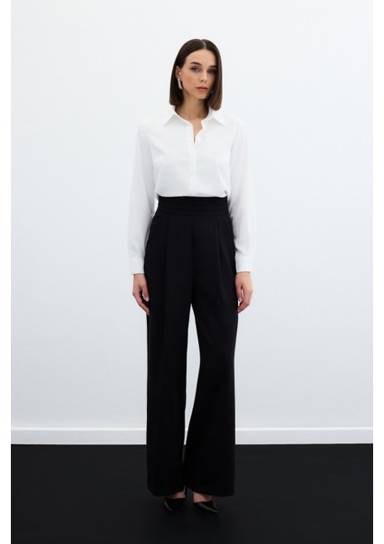 1061-5028 Siyah Kadın Bol Paca Pantolon 36-42