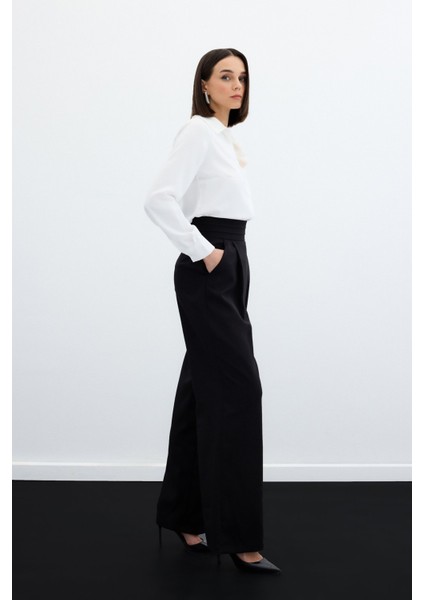 1061-5028 Siyah Kadın Bol Paca Pantolon 36-42 fırsatları