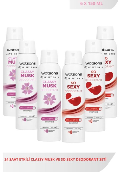 Classy Musk 150 ml x 3 ve So 150 ml x 3 Deodorant Seti