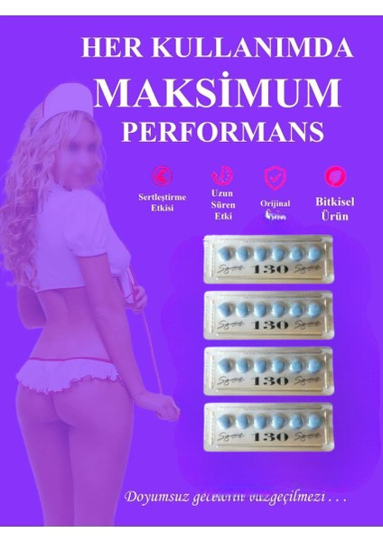 Vega 130 Mg Mavi Tablet 4 x 6 'lı Güc,performans,enerji,arttırıcı