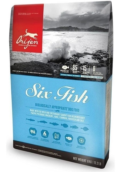 Orijen Six Fish Tahılsız Balık Yavru ve Yetişkin Köpek Maması 2 kg