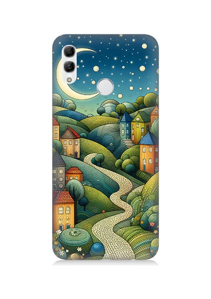 Huawei Honor 10 Lite Uyumlu Yıldızlı Tepede Masal Desenli Silikon Kılıf