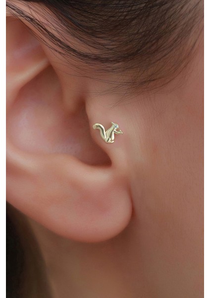 14 Ayar Altın Sincap Tragus Piercing