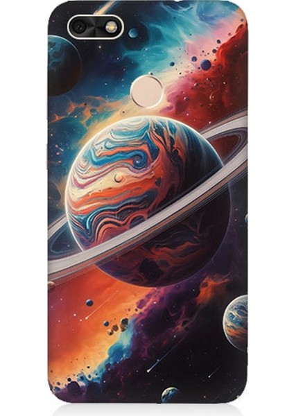 Huawei P9 Lite Mini Uyumlu Gezegenler Arasında Renkler Desenli Silikon Kılıf