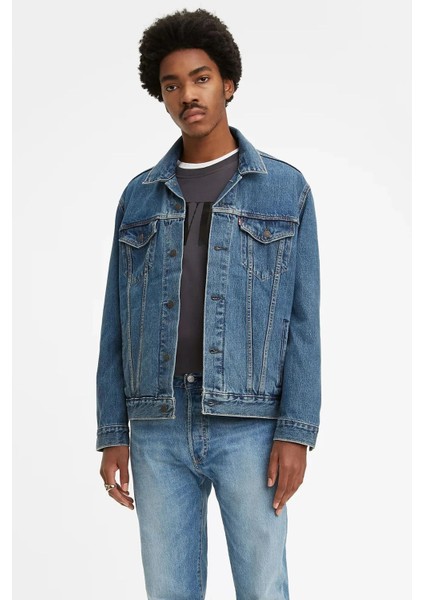 The Trucker Jacket Med Stonewash İndigo Erkek Trucker