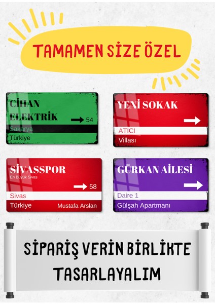 Kendi Metal Sokak Tabelanızı Yaratın! - Kendin Tasarla fiyatları