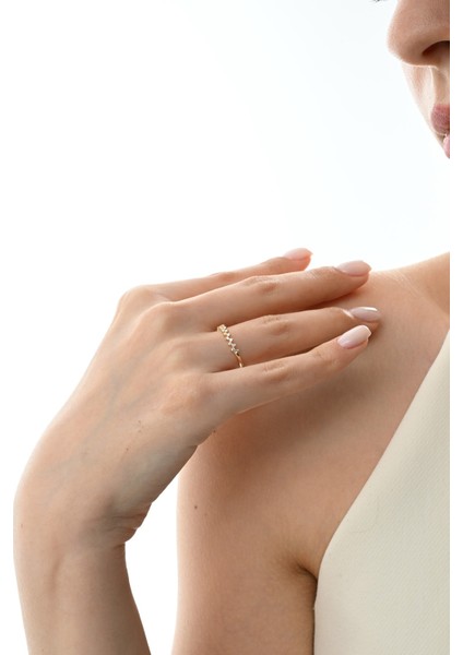 Gümüş Altın Yaldızlı Zirkon Taşlı Zikzak Modeli Luna Yüzük indirimleri