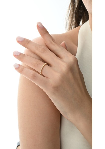 Gümüş Altın Yaldızlı Zirkon Taşlı Zen Işıltı Yüzük fiyatları