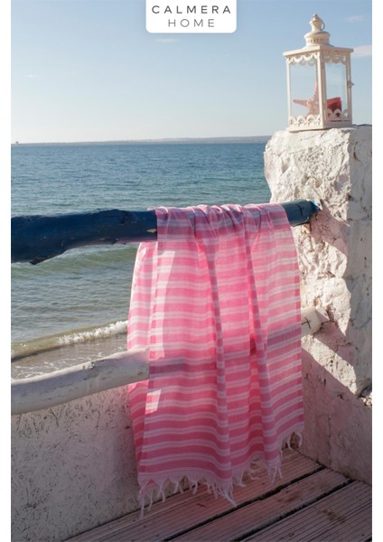 Linea Peştemal | Ince - Doğal Saçaklı | Plaj, Deniz, Havuz, Pareo, Spa, Yoga, Spor, Seyahat Havlusu - Pembe fırsatları