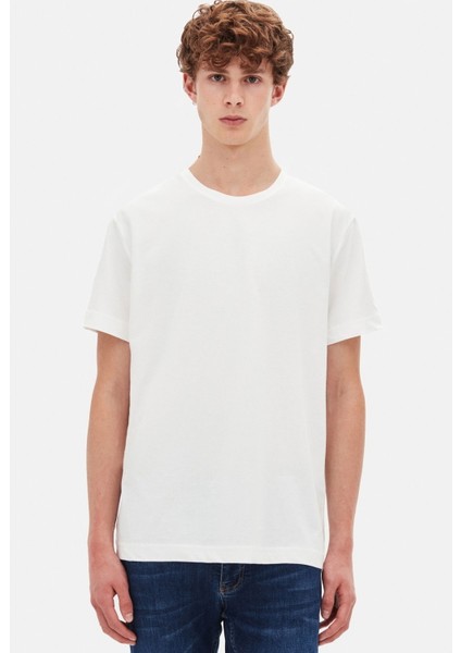 Ds Damat Comfort Fit Beyaz %100 Pamuk T-Shirt 6HC14ORT02005